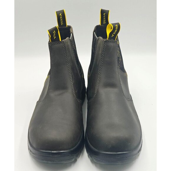 Terra Men's Black Leather Chelsea Soft Toe Pull-On Work Boots Size 10 2844 - Picture 12 of 16